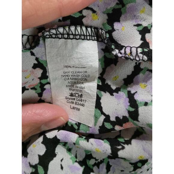 MAHINA Black Ground Lilac Floral Prt Mini Dress - Picture 5 of 5